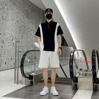 Short-sleeve Two-tone Polo Shirt / Shorts / Set