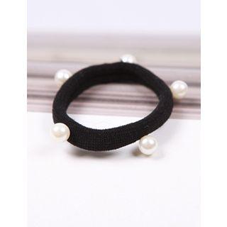 Faux-pearl Trim Hair Tie
