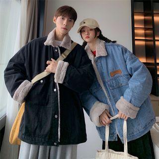 Long-sleeve Fleece Denim Jacket