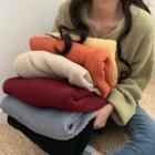 V-neck Ribbed Sweater (various Colors)