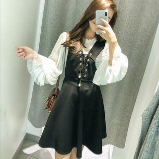 Inset Lace Top Laced Suspender Dress