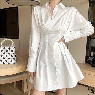 Plain A-line Mini Shirtdress