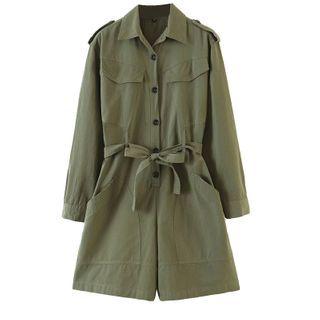 Long-sleeve Pocketed Romper