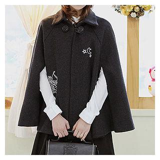 Embroidered Cape Coat