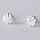 Shell Rhinestone Sterling Silver Earring 1 Pair - Silver - One Size