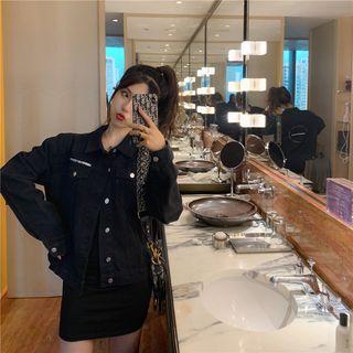 Denim Jacket / Spaghetti Strap Mini Dress