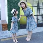 Family Matching Floral Short-sleeve A-line Dress