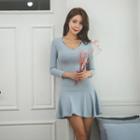 Strappy Scoop-neck Ruffle-hem Dress