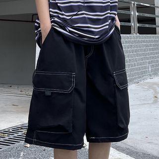 Big-pocket Stitched Cargo Shorts