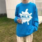 Milk Graffiti Sweater Sky Blue - One Size
