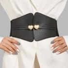 Faux Leather Belt Black & White - One Size