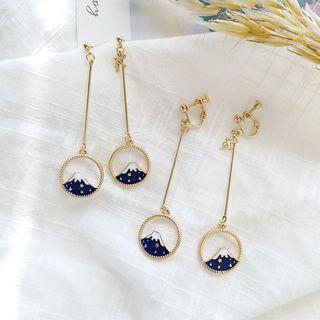 Mountain Hoop Drop Earring / Clip-on Earring