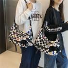 Checkered Nylon Crossbody Bag
