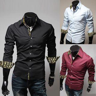 Print Trim Slim-fit Shirt