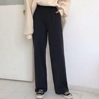 Wide Leg Pants Dark Gray - One Size