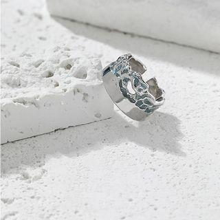 925 Sterling Silver Irregular Open Ring Adjustable - Silver - 14