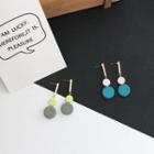 Alloy Bar Rubber Disc Dangle Earring