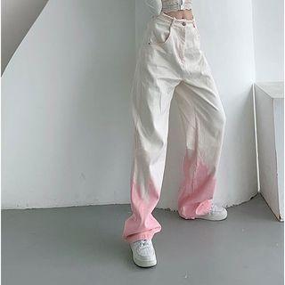 Tie Dye Wide Leg Jeans / Belt / Set