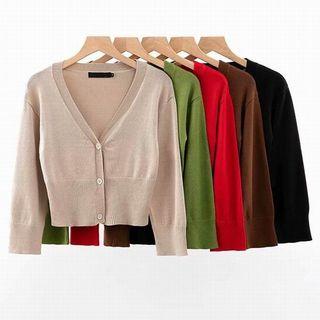 Cropped 3/4-sleeve Cardigan