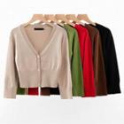Cropped 3/4-sleeve Cardigan