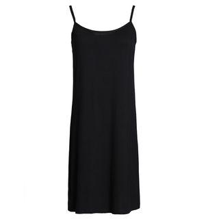 Spaghetti Strap Plain Dress Asg5815 - Black - One Size