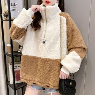 Color-panel Half-zip Fleece Pullover
