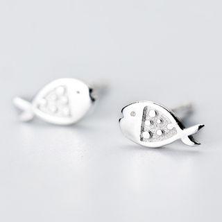 S925 Sterling Silver Fish Stud Earring