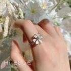 Alloy Flower Open Ring Silver - One Size