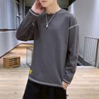 Long-sleeve Stitched Trim T-shirt
