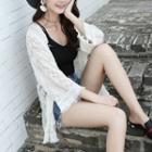 3/4-sleeve Lace Beach Cover-up