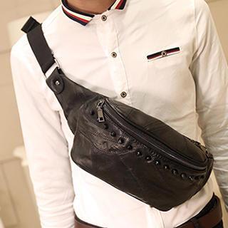 Studded Genuine Leather Waist Bag
