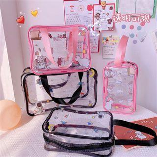 Cartoon Print Transparent Zip Pouch