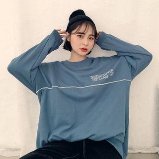 Letter Print Oversize Pullover