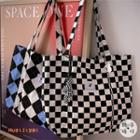 Checkerboard / Argyle Canvas Tote Bag