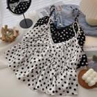 Dotted Flowy Cropped Camisole Top