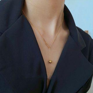 Geometric Pendant Sterling Silver Y Necklace