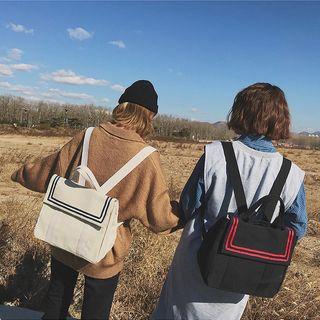 Sailor Style Striped Canvas Backpack
