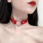 Faux Leather Heart Choker