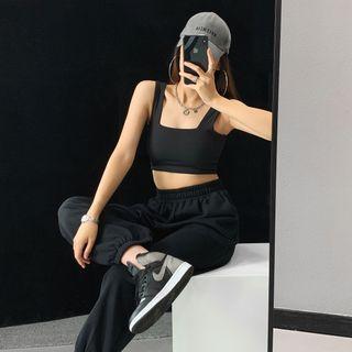 Square-neck Skinny Crop Tank Top