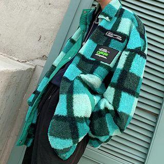 Reversible Plaid Padded Zip Jacket
