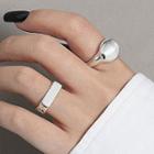 Bar Chained Sterling Silver Open Ring