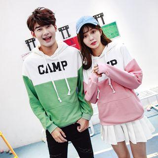 Couple Matching Lettering Two-tone Hoodie