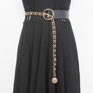 Round Buckle Chain Belt