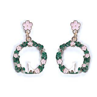 Alloy Flower Hoop Earring