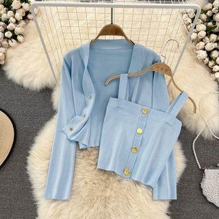 Set: Crop Camisole + Cardigan