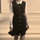 Button Front Dress Black - One Size