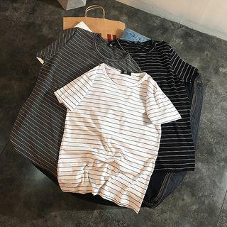 Couple Matching Short Sleeve Striped T-shirt