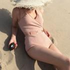 V-neck Sleeveless Swimsuit