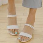 Strappy Block-heel Cowhide Sandals