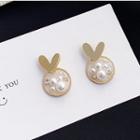 Heart Ear Stud 1 Pair - Gold - One Size